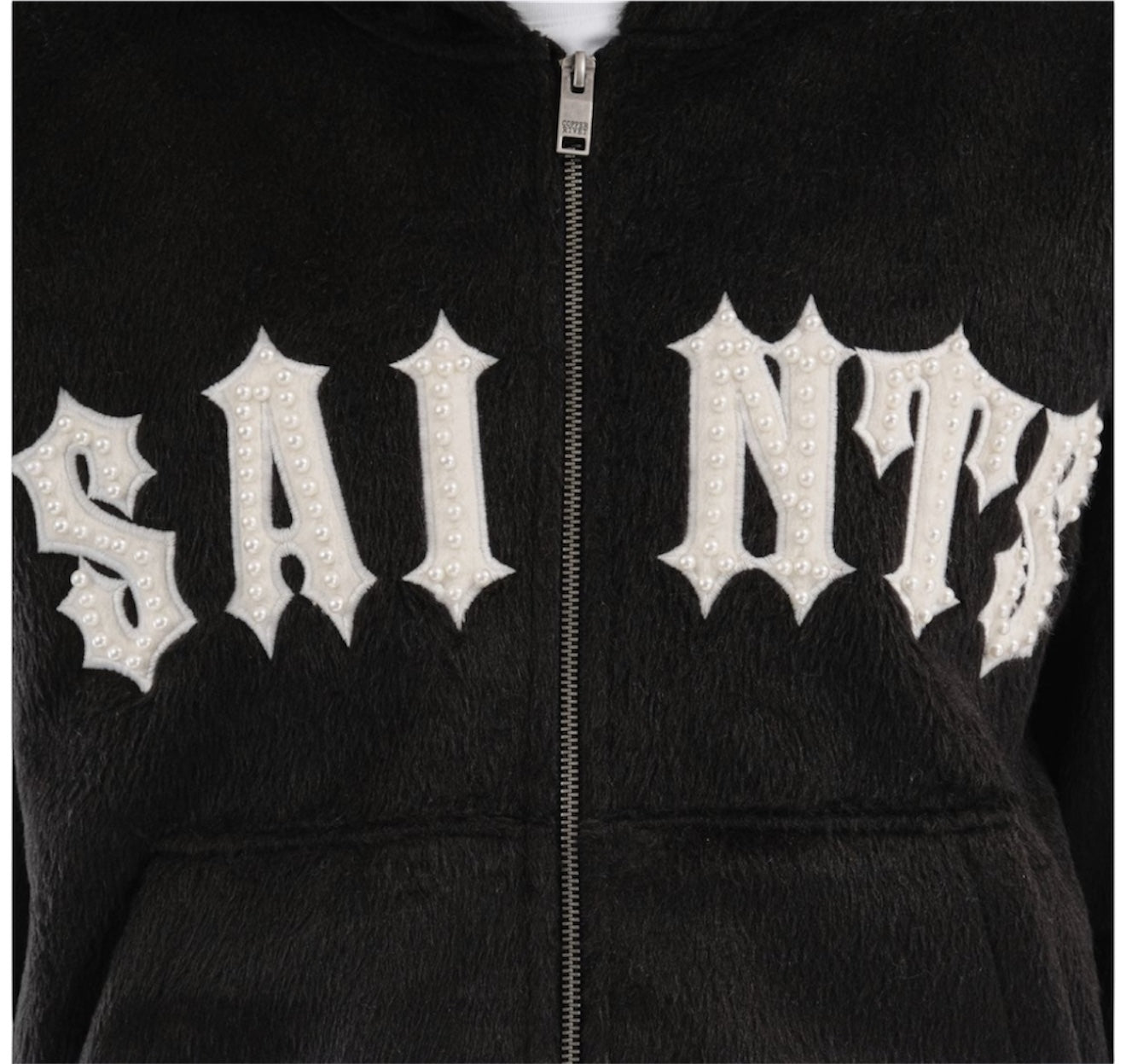 Copper Rivet Mohair Full Zip Hoodie black