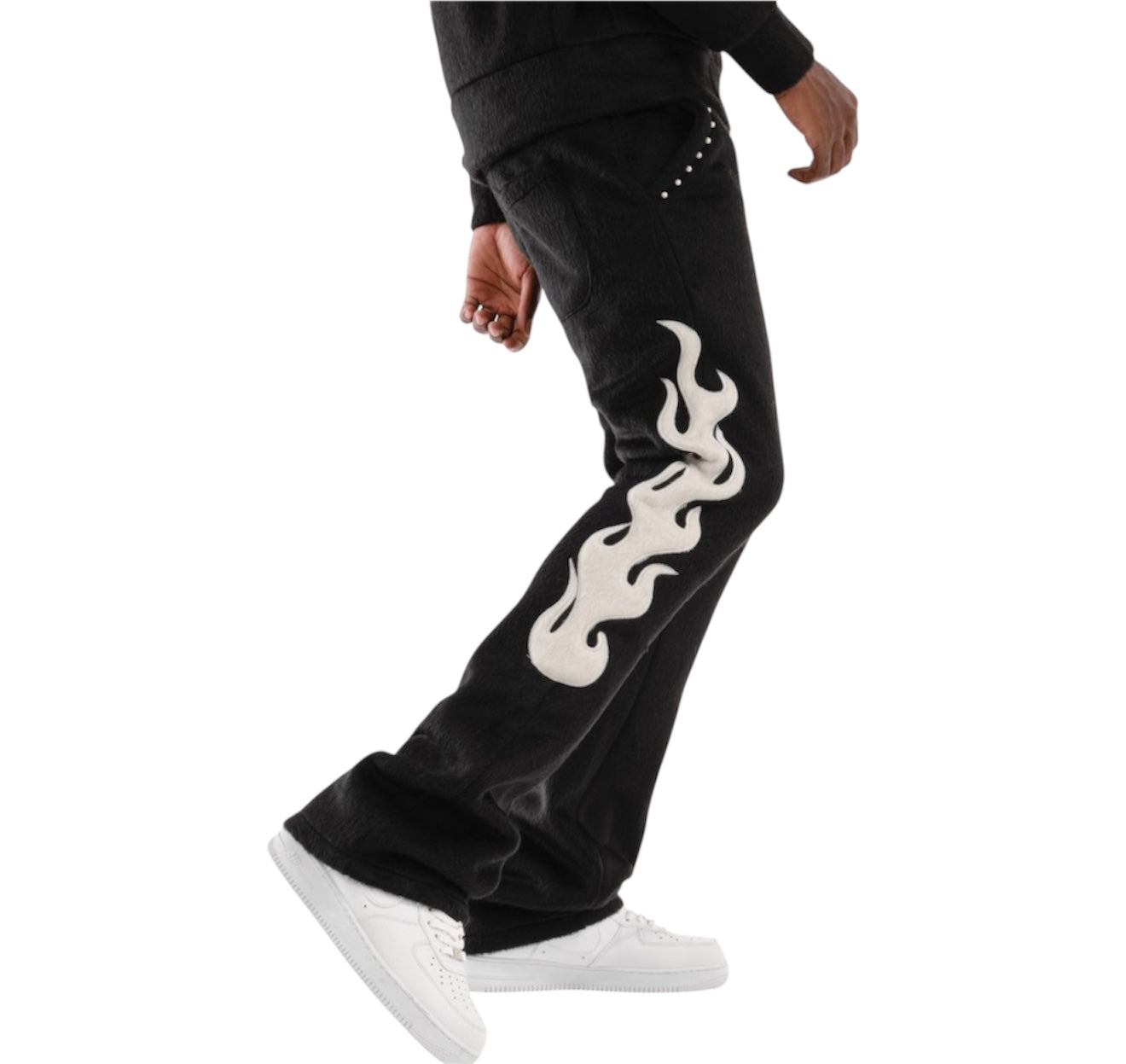 Copper Rivet Mohair Joggers black