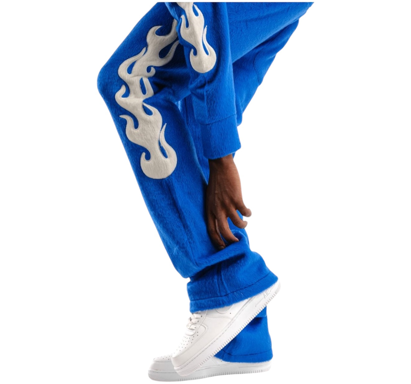 Copper Rivet Mohair Joggers Royal blue