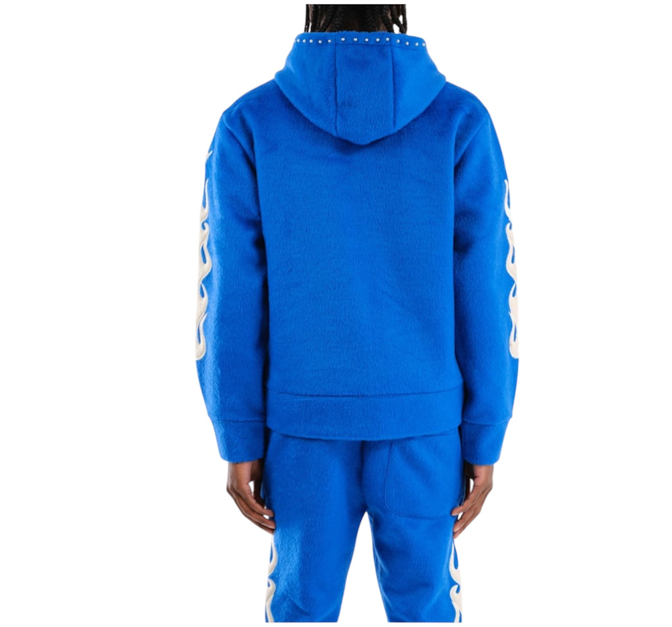 Copper Rivet Mohair Full Zip Hoodie royal blue