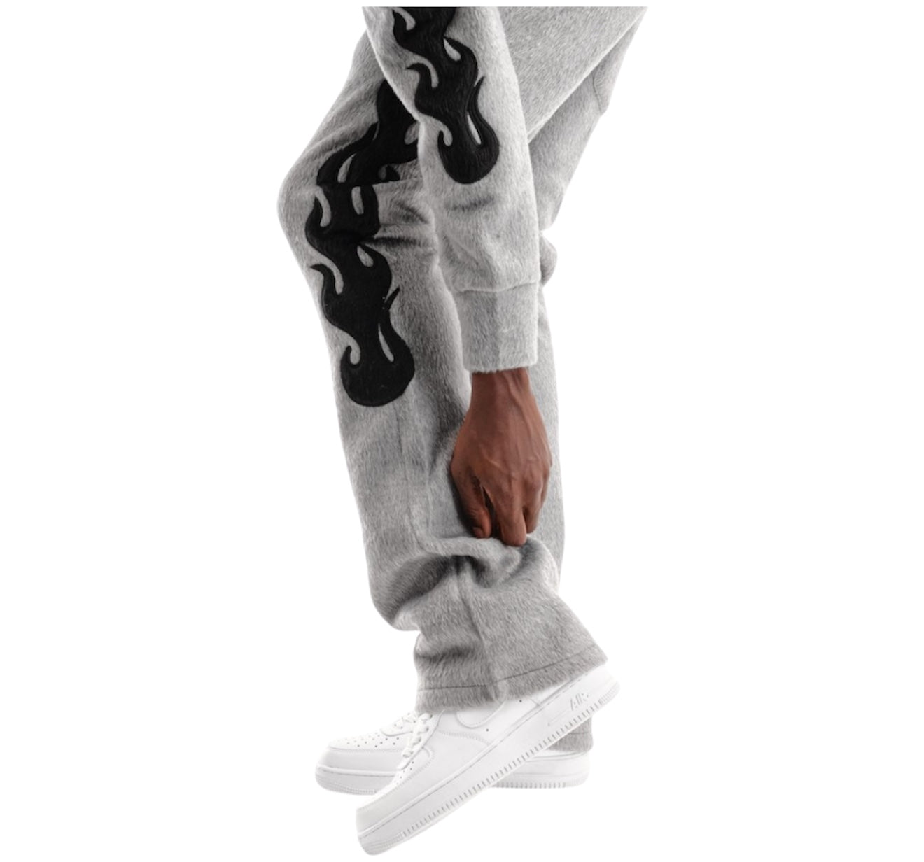 Copper Rivet Mohair joggers gray