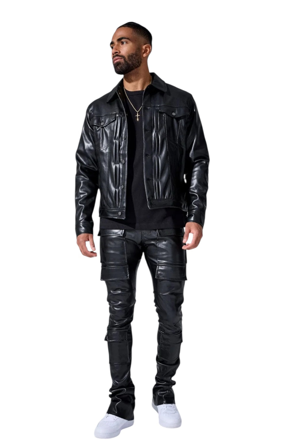 Jordan Craig THRILLER TRUCKER JACKET Black