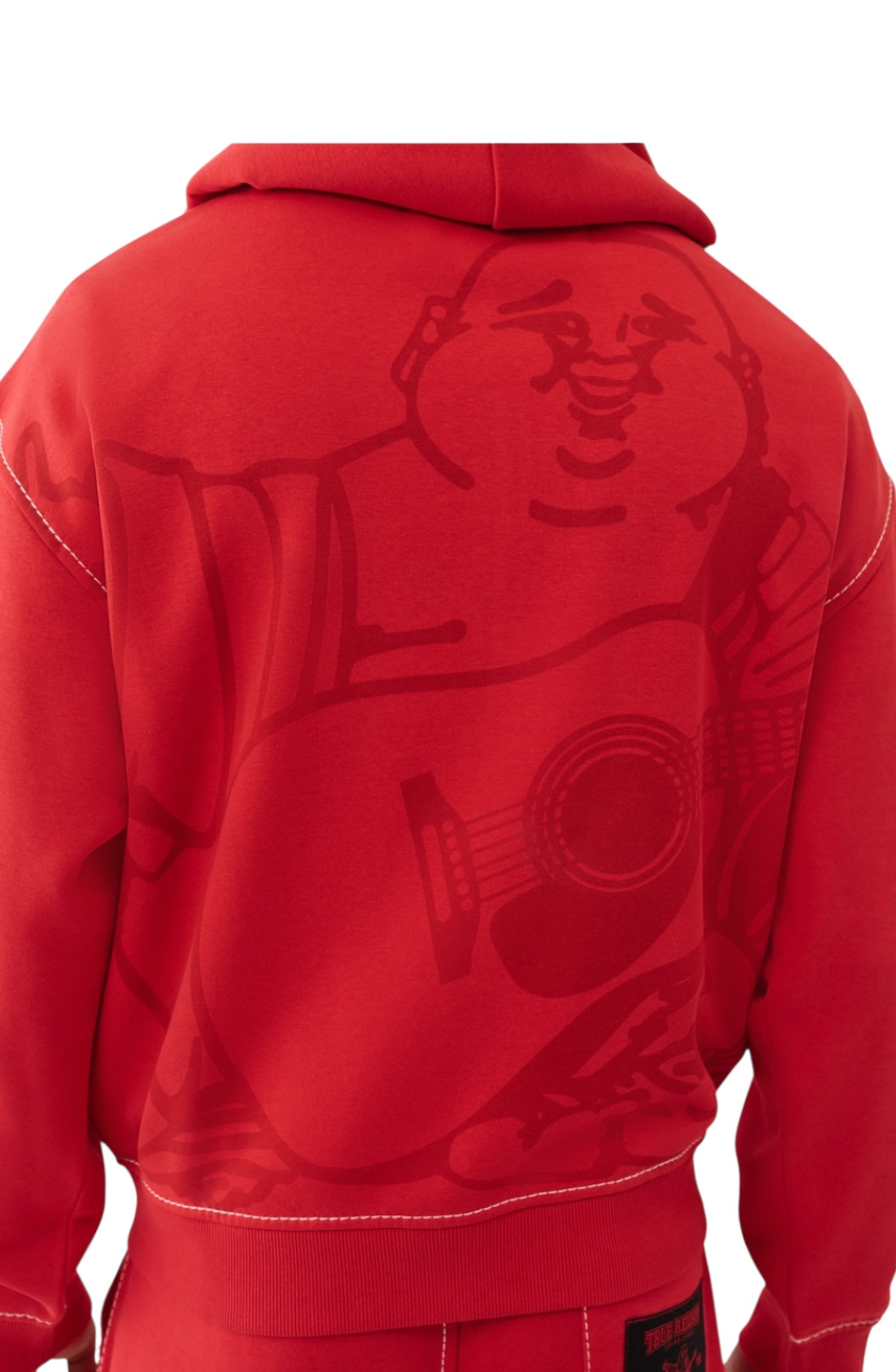True Religion Cinched Big T Zip Up Hoodie red Tr09808