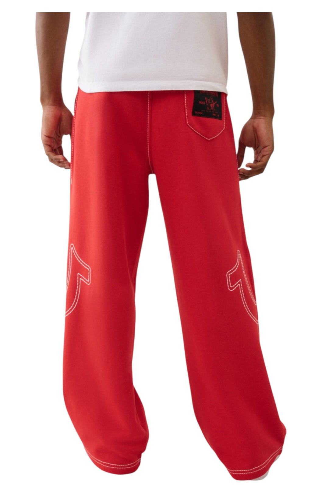 True Religion Cinched Baggy Big T Sweatpants red