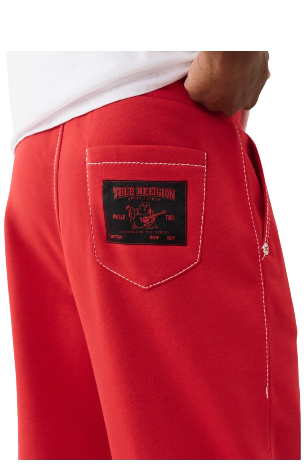 True Religion Cinched Baggy Big T Sweatpants red