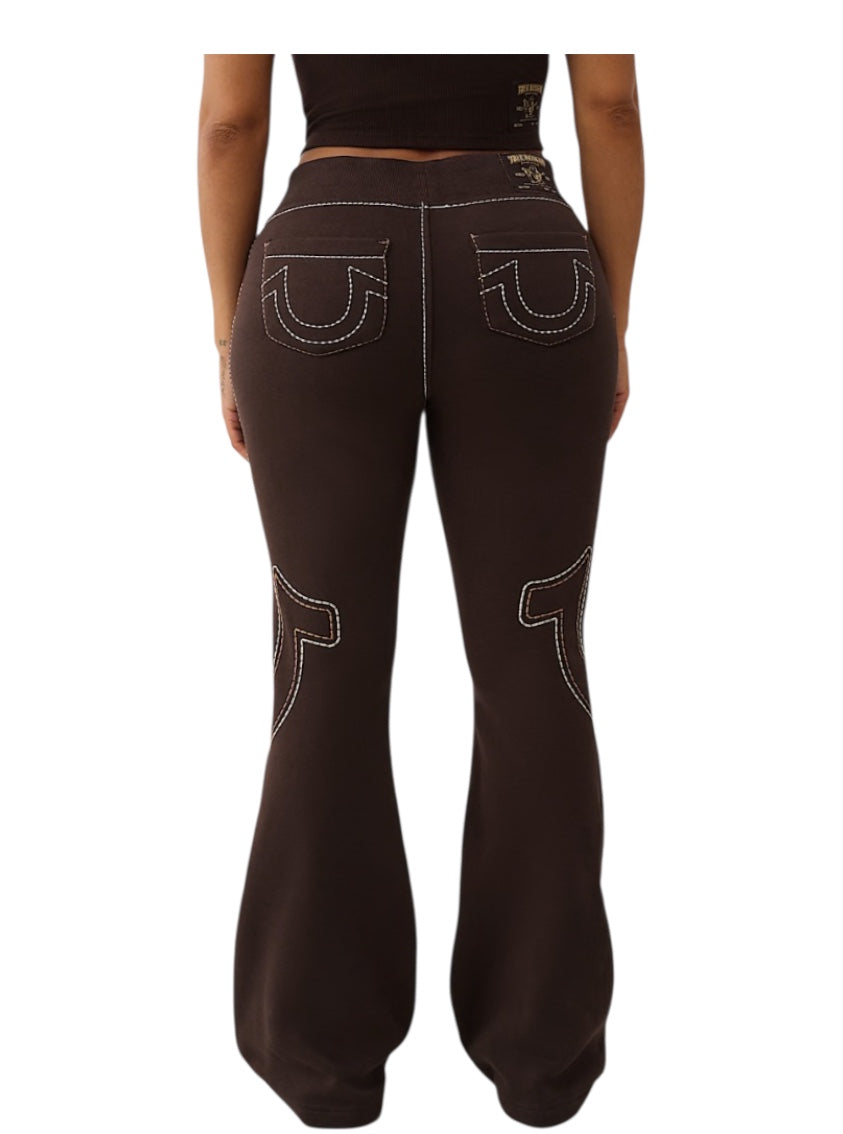 True Religion Low Rise Big T Flared Sweatpant