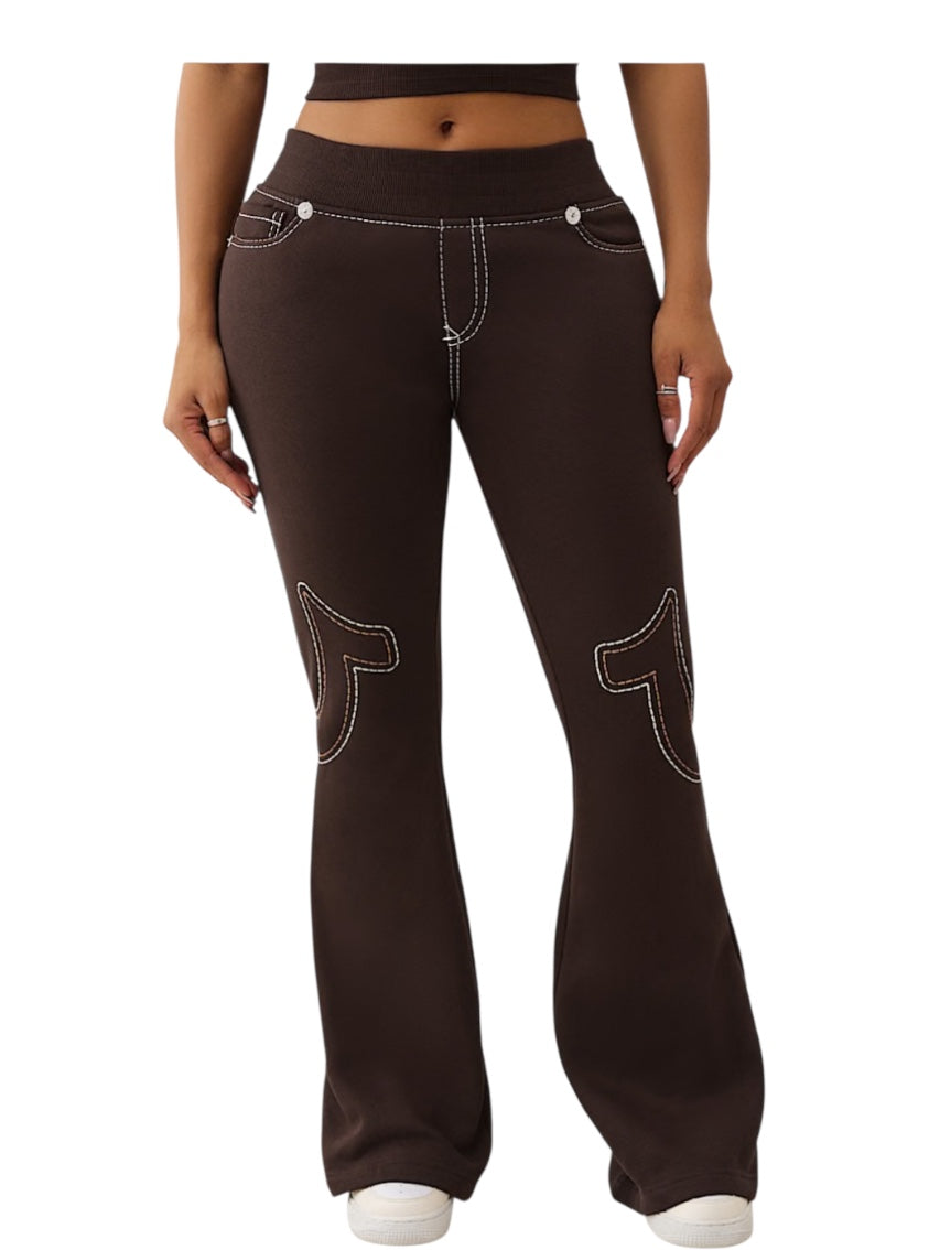 True Religion Low Rise Big T Flared Sweatpant
