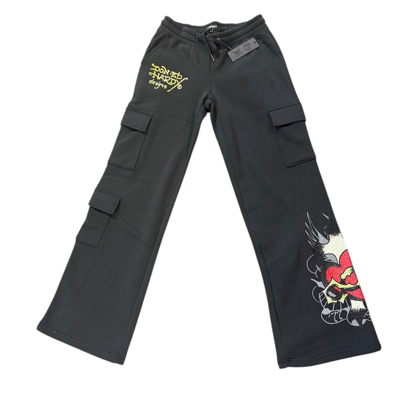 Ed hardy heart rhinestone cargo sweatpants 82041rs