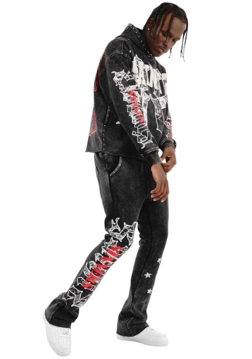 Copper Rivet Stone Applique Fleece Stack 531066