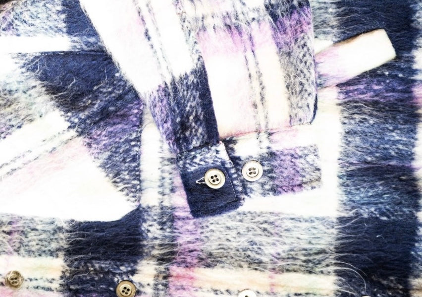 Eptm side slit flannel purple EP10859