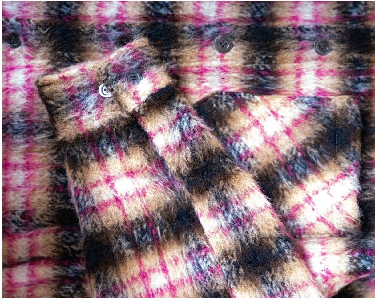 Eptm side slit flannel pink EP11686