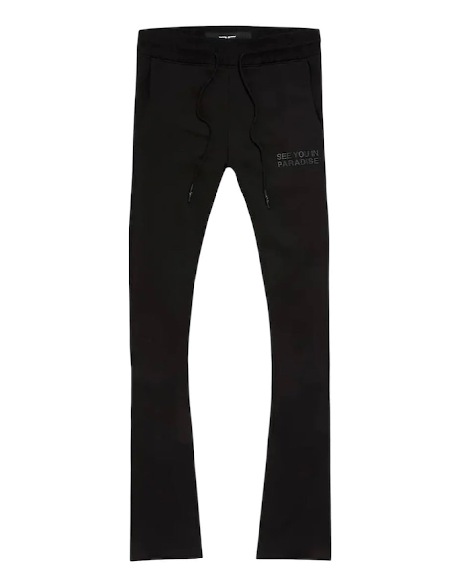 See you in paradise stacked jogger jet black