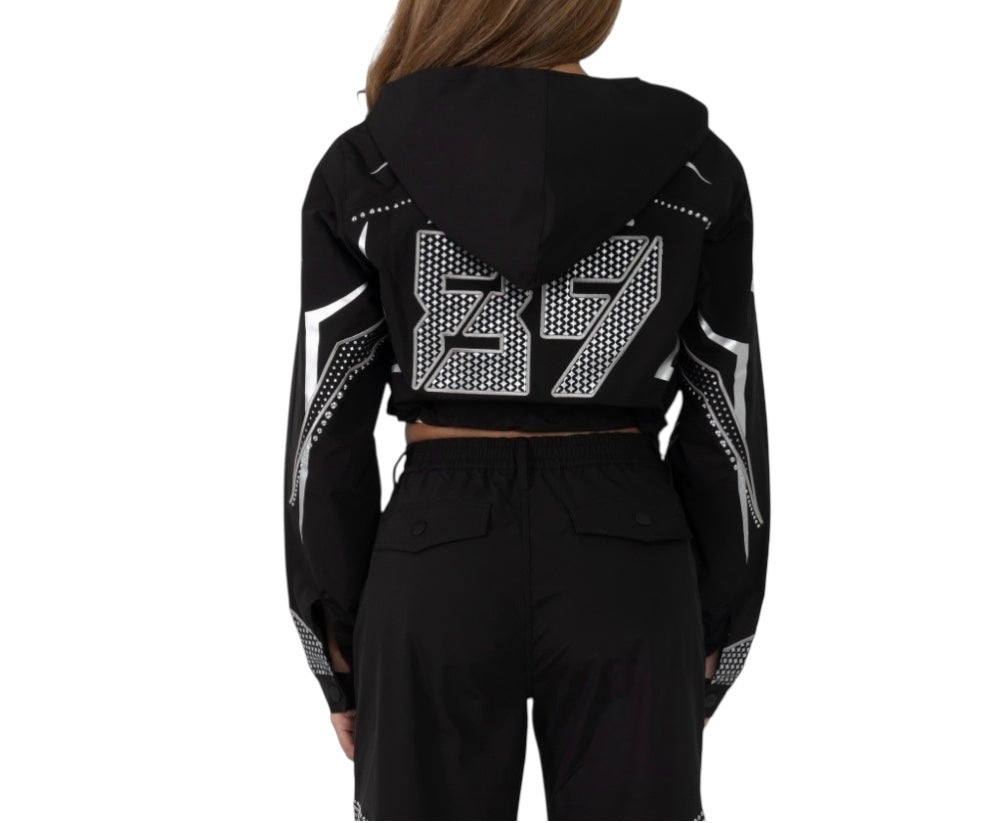 Smoke Rise Super Sonic Copped Jacket Blk 26S415