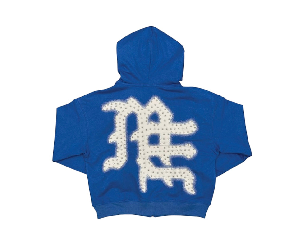 Mixed emotion Blue End’ Rhinestone hoodie