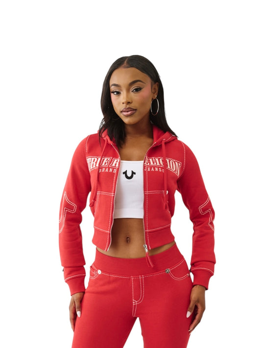 True Religion ANNIVERSARY BIG T SHRNKN HOODIE