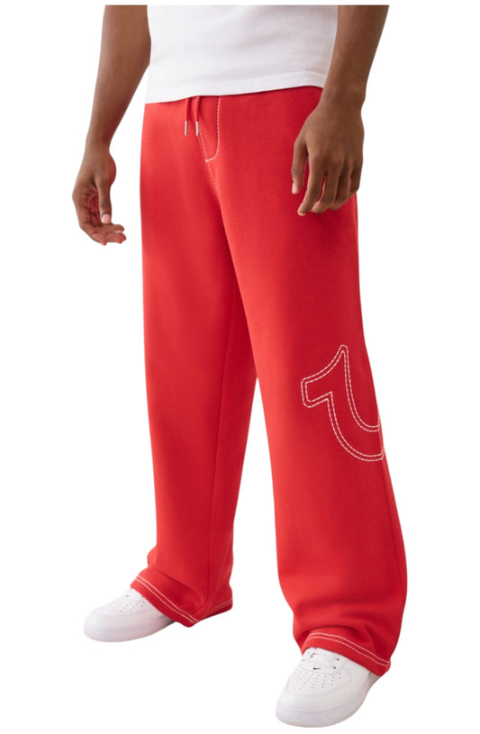 True Religion Cinched Baggy Big T Sweatpants red