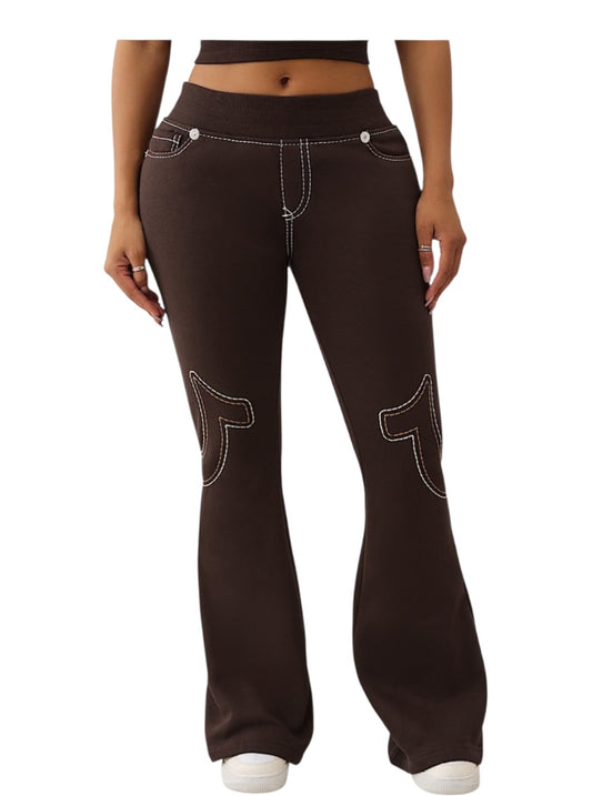 True Religion Low Rise Big T Flared Sweatpant