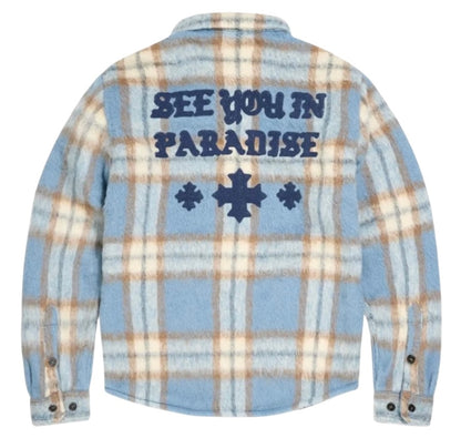 JORDAN CRAIG SEE YOU IN PARADISE EMBROIDERED SHACKET (CAROLINA BLUE) 2570