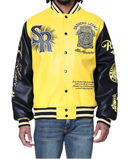 Smoke rise legacy pu varsity jacket
