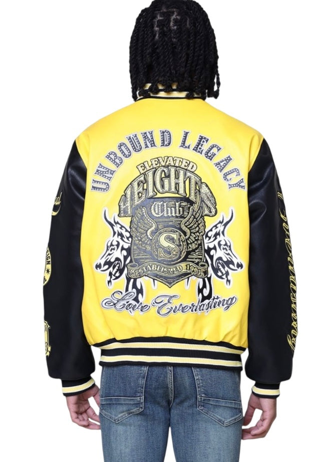 Smoke rise legacy pu varsity jacket