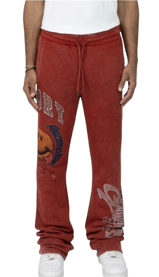 Smoke rise fleece pant -cinnabar