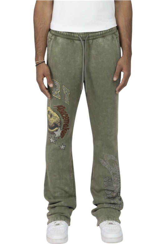 Smoke rise fleece pant f025669 -vin army