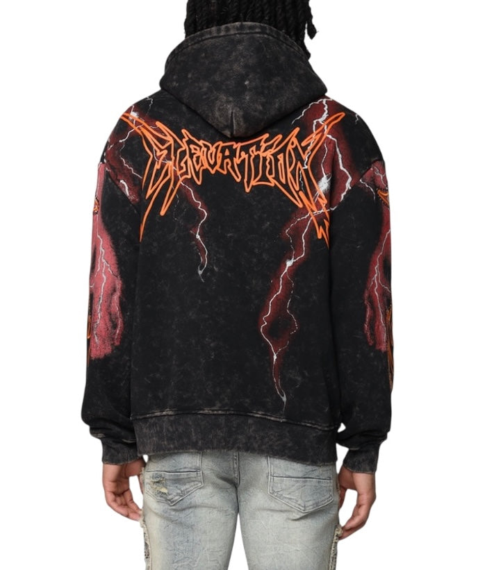 Smoke rise paradise fleece 2fer hoodie Black