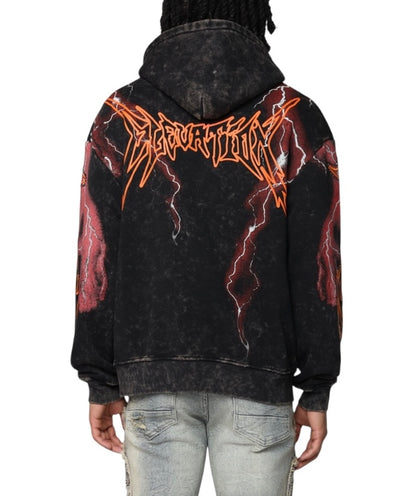 Smoke rise paradise fleece 2fer hoodie Black