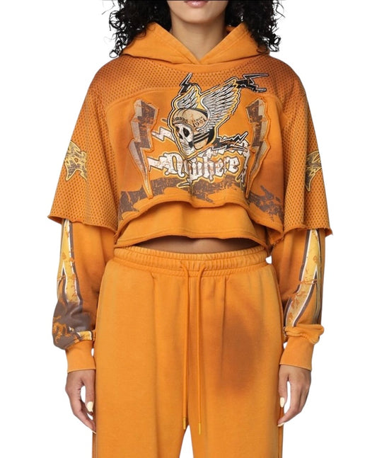 Smoke rise nowhere cropped hoodie no25854