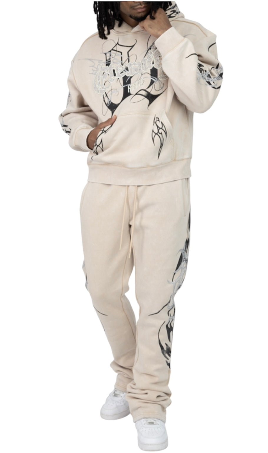 Smoke rise eternity fleece hoodie fo25677 clay