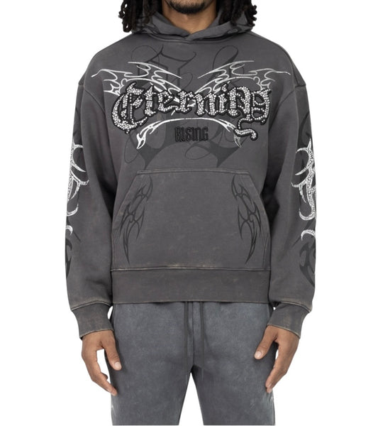 Smoke rise eternity fleece hoodie fo25677 Asphalt