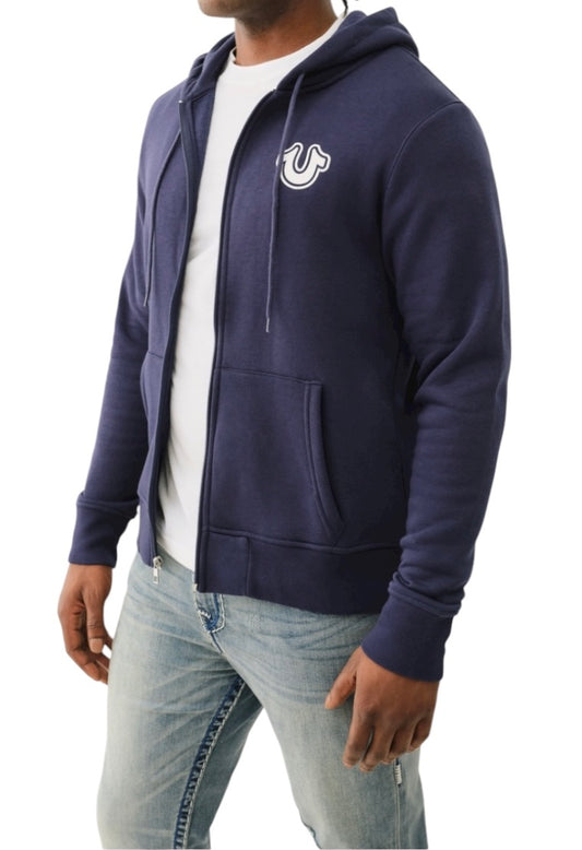 True religion core zip up hoodie ace blue 105621