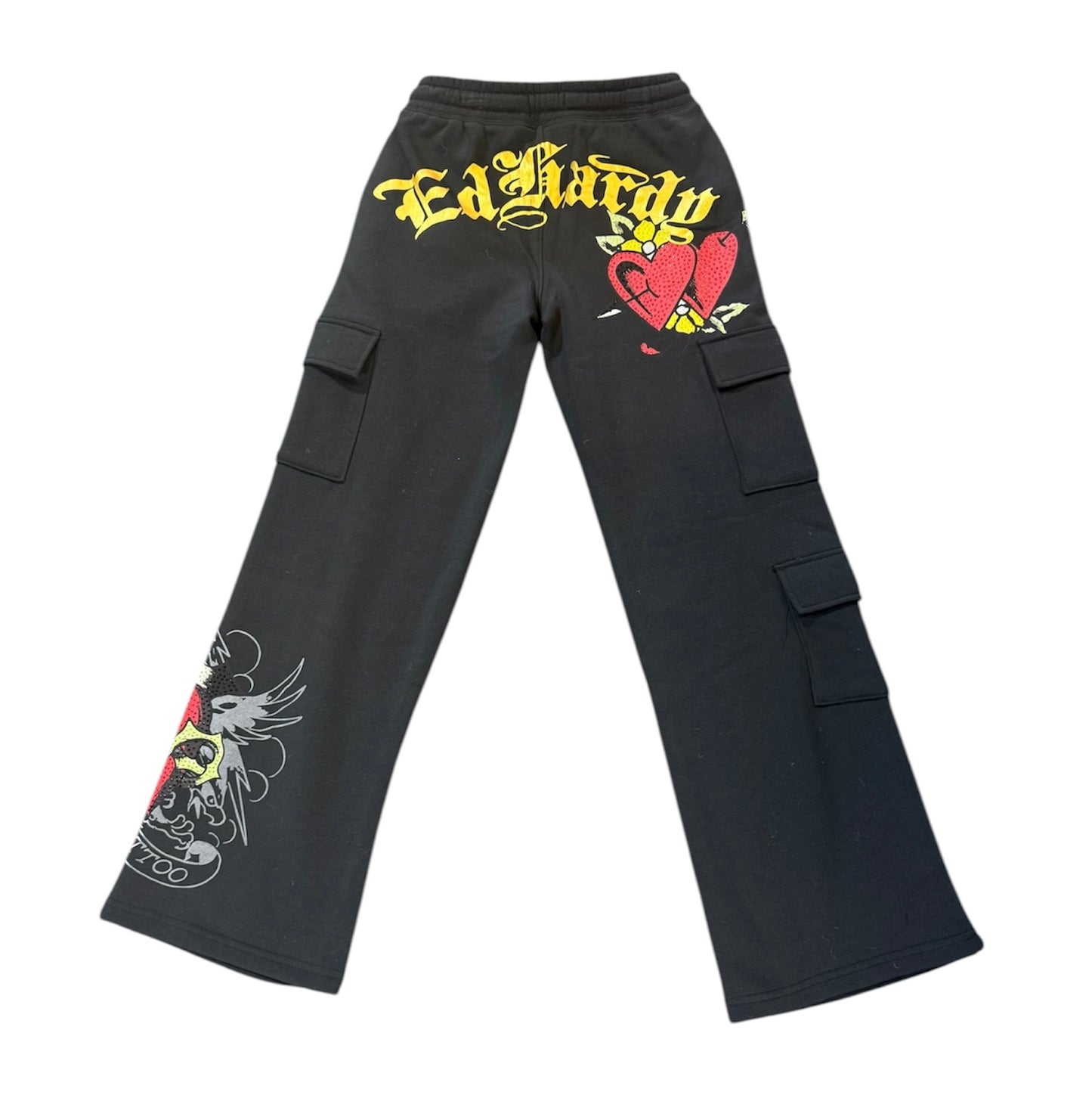 Ed hardy heart rhinestone cargo sweatpants 82041rs