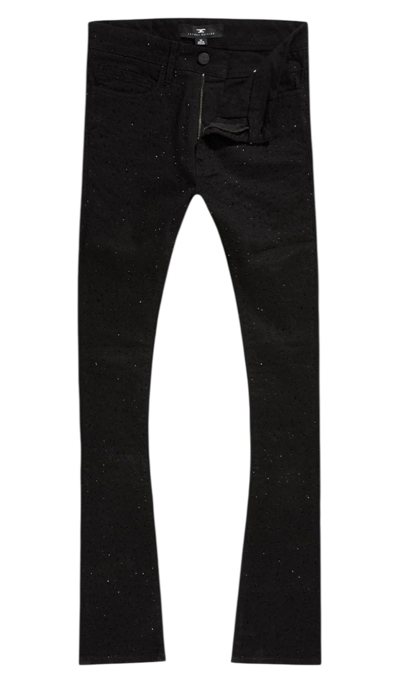 Jordan Craig super skinny stacked fit local dealer rhinestone denim jet black Jt2339a