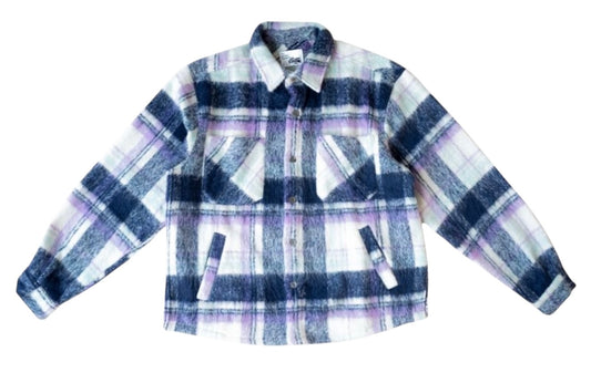 Eptm side slit flannel purple EP10859