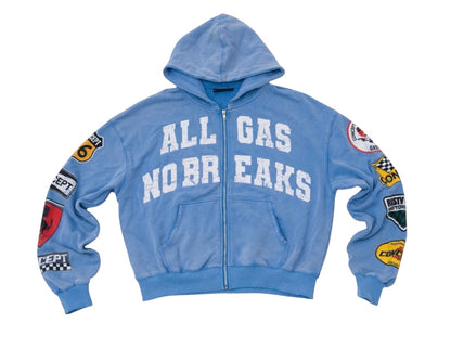 Concept all gas no brakes zip up hoodie