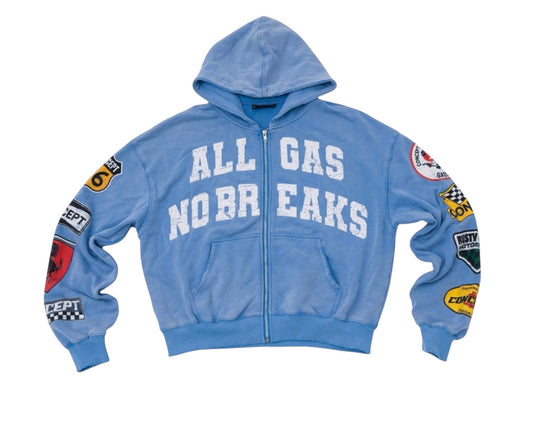 Concept all gas no brakes zip up hoodie