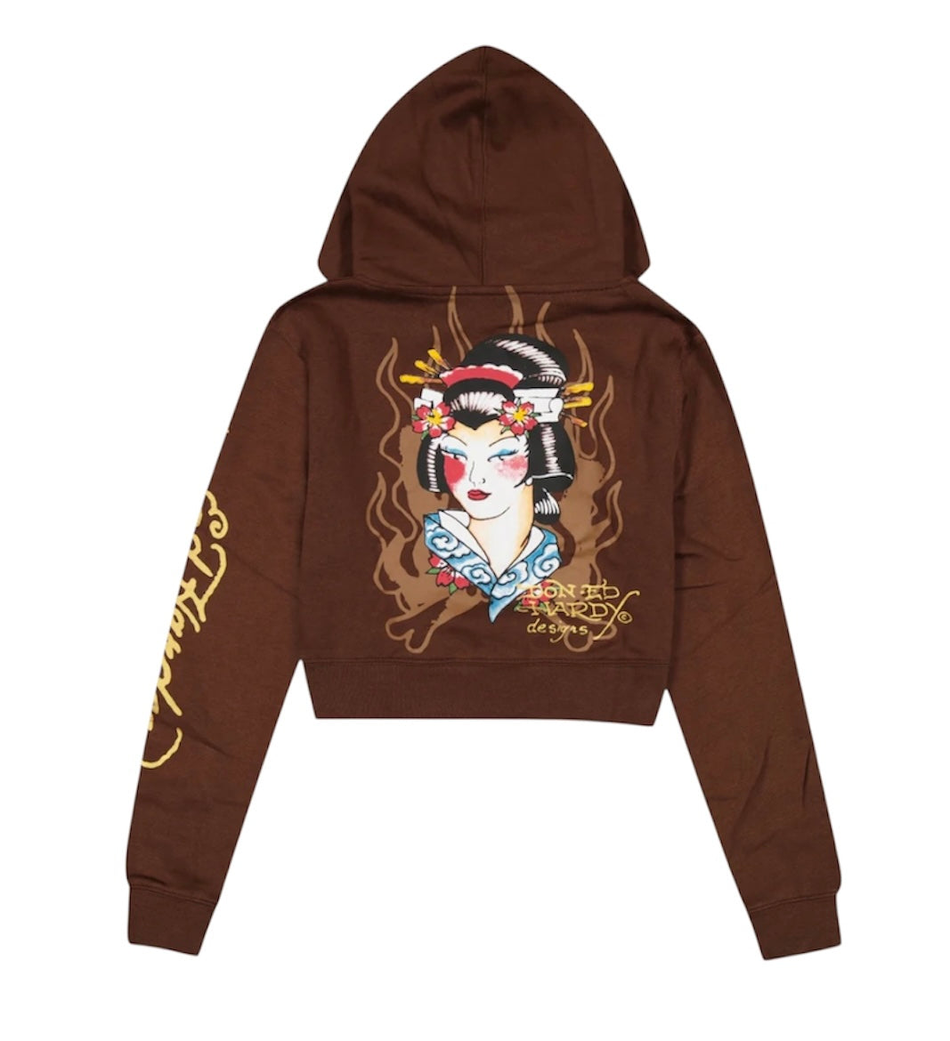 Ed hardy koi fish zip up front hoodie ehw180079