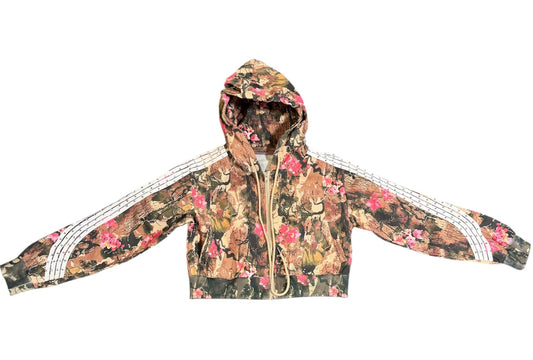 Original women’s 4 stripe nylon crop jacket w rhinestone t14173