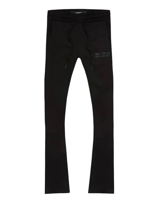 See you in paradise stacked jogger jet black