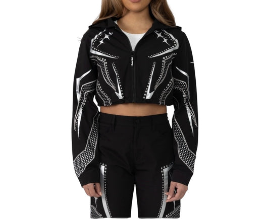 Smoke Rise Super Sonic Copped Jacket Blk 26S415