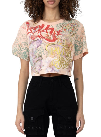 Smoke rise relaxed cropped ss T-shirt
