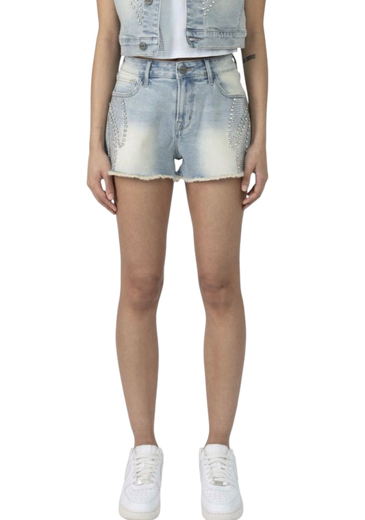 Smoke rise rhinestone slouch shorts